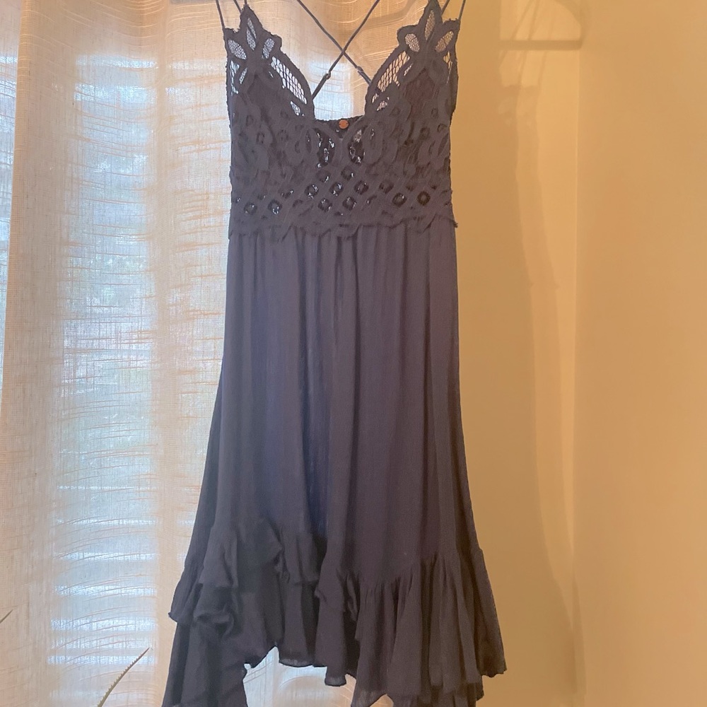 Free People Navy Lace Summer Dress